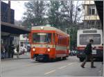 BDe 4/8 Nr 23 berquert den Bahnhofplatz in St.Gallen und hat sein Ziel fast erreicht.