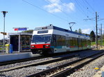 asm Seeland - Triebwagen Be 2/6 502 in der Haltestelle Siselen-Finsterhennen am 12.04.2016