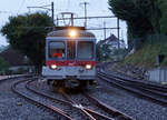 ASm: Morgenstimmung in Wiedlisbach am 1. September 2017.
Be 4/4 304 auf Rangierfahrt in Wiedlisbach. 
Foto: Walter Ruetsch  
