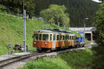 Bergbahn Lauterbrunnen-Mürren.
VOM OBERAARGAU IN DAS BERNER OBERLAND.
Be 4/4 31 LISI auf der Fahrt nach Mürren kurz nach dem Bahnhof Grütschalp am 24. Mai 2018.
Foto: Walter Ruetsch
