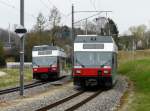 asm / BTI - Triebwagen Be 2/6 502 + Be 2/6 504  in Siselen am 06.04.2008