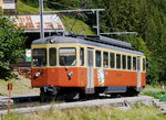 BLM - Nachschuss des Triebwagen Be 4/4 31   LISI   ( ex asm Oberaargau ) unterwegs kurz vor der Endhaltestelle Mürren am 14.08.2016