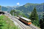 125 Jahre BLM - Bergbahn Lauterbrunnen-Mrren: Zur Feier verkehrte am Wochenende der nur noch sehr selten eingesetzte CFe 2/4 Nr.