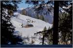 Auf der Fahrt nach Mürren ist der BLM Be 4/4 31  Lisi  zwischen Grütschalp und Winteregg unterwegs.