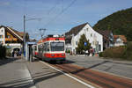 WALDENBURGRBAHN BLT/WB  Regionalzug mit BDe 4/4 16 auf der Haltestelle Oberdorf am 22.