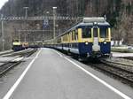 ABeh 4/4 I 306  Lütschental  als Regio nach Lauterbrunnen und Grindelwald bei der Einfahrt in Zweilütschinen am 26.3.17.