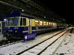 Am Abend vom 1.12.17 kurz vor 18 Uhr kam dieser 4 Teilige Zug ohne Gelenksteuerwagen in Lauterbrunnen an.