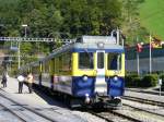 BOB - Pendelzug mit Zahnrad Triebwagen ABeh 4/4  307 im Bahnhof von Zweiltschienen am 02.09.2007