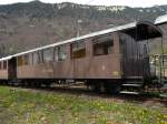 Personenwagen BC4 Mit der Betriebsnummer 203 auf einem Abstellgleis in Interlaken Ost. Die Aufnahme stammt vom 21.04.2012.

