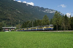 Abeh 4/4 I 308 verlässt am 27.08.2016 mit dem Region 269 Interlaken in Richtung Grindelwald.