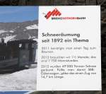 BRB-Talstation: Infotafel vermittelt ein Bild des exorbitanten Aufwandes fr den Schneebruch 2012 mit bsen berraschungen...