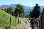 Auf der Talfahrt trifft der Zug nun wieder in der Zwischenstation Planalp ein.Es bleibt Zeit,um vielleicht einen kleinen Laib Alpkse zu kaufen.27.08.12