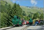 Zur Freude der Fahrgste kreuzten sich die beiden Zge in Planalp am 30.08.2013