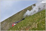 20 Minuten später taucht er in der steilen Grasflanke kurz vor Rothorn Kulm auf. (20.06.2016)