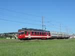 Le Noirmont, 26. Mai 2017 : Be 4/4 617 mit dem Güterzug 1123 La Chaux de Fonds - Tramelan.