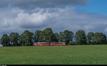 Ein Regio aus Tavannes mit BDe 4/4 II 611 fährt am 21. August 2016 zwischen Les Reussilles und Le Pied-d'Or in Richtung Le Noirmont.