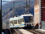 FART / SSIF - Regio von Locarno nach Intragna mit dem Triebwagen ABe 4/6 56 bei der einfahrt in den Bahnhof Ponte Brollo am 05.04.2010