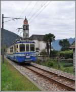 ABe 6/6 32 als R317 verlässt die Station Verscio Richtung Locarno- (03.09.2014)
