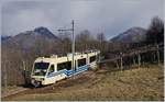 Der FART Centovalli-Express als D 43 CEX auf der Fahrt von Domodossola nach Locarno kurz vor Trontano.