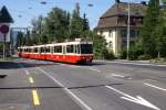 Be 8/8 29/30 fahren am 15.8.09 mit dem Bt 202 am Zugsende in die normale Station Rehalp ein.