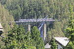 Gornertgrat Bahn 3043 bei der Fahrt aus der Station Findelbach am 27. Juni 2018. Gesehen auf dem Weg nach Zermatt