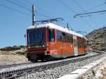 Triebwagen 3081 und 3084 fahren nach Zermatt und werden in einigen Minuten Bahnhof Rotenboden erreichen. 06.08.07