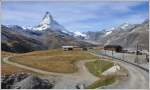 Dienststation Riffelboden mit Matterhorn 4478m.
