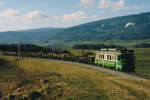 Transports de la région Morges-Bière-Cossonay, MBC/BAM.
Nicht erkennbarer Be 4/4 mit einem Leermaterialzug in Richtung Morges unterwegs. Die Aufnahme entstand im Februar 1984 bei Ballens. 
Foto: Walter Ruetsch 