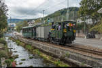 Abschied der Dampftraktion auf der Waldenburgerbahn. Am 23. September 2018 fanden die letzten drei Dampffahrten zwischen Waldenburg und Bubendorf mit der G 3/3 5  Gedeon Thommen  statt. Tickets dafür wurden ausschliesslich verschenkt und unter den Einwohnern des Waldenburgertals verlost.<br>
In Niederdorf an der Frenke. Ein störendes Auto wurde digital aus dem Bild entfernt.