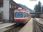 Bt 119 der Waldenburgerbahn am 24.6.09 in Waldenburg, er wird gleich seine Reise als Regio 3155 nach Liestal unter die Rder nehmen.