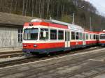 WB - Triebwagen BDe 4/4 11 in Waldenburg am 06.04.2014