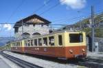 JB - Regionalzug 546b von Jungfraujoch nach Kleine Scheidegg am 03.08.1994 in Eigerglescher mit Triebwagen BDhe 4/4 210 - Bt 34 - Hinweis: Rckansicht,  gescanntes Dia
