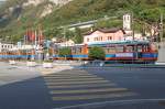 Einsatzbereit stehen zwei Doppeltriebwagen Bhe4/8 der Monte Generoso Bahn in Capolago.07.09.13