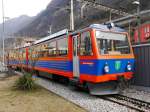 MG - Triebwagen Beh 4/8 14 abgestellt unter Strom in Capolago am 27.02.2015