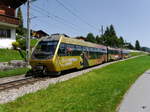 Goldenpass MOB - Regio nach Rougemont unterwegs bei Schönried an der Spitze der Steuerwagen ABt 342 am 26.08.2017
