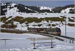 Ein MOB Be 4/4 mit je einem Bt pro Seite fährt als IR 2115 Von Zweisimmen nach Gstaad (- Montreux).