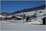 Der MOB Panoramic Express von Montreux nach Zweisimmen kurz vor Schönried.
(13. Februar 2018)