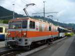 MOB - E - Lok  GDe 4/4  6005 ( ex GFM GDe 4/4  101 ) im Bahnhof von Zweisimmen am 29.07.2007