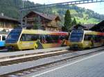 MOB - Steuerwagen ABt 343 und Steuerwagen ABt 344 im Bahnhof von Zweisimmen am 29.07.2007