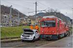 Im Bahnhof von Blonay ist das Betanken der MOB HGem 2/23 2501 nun abgeschlossen.