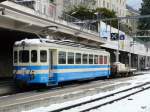 MOB - Be 4/4 1001 mit Gterwagen im Bahnhof Montreux am 03.12.2010