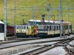 MOB - Loks GDe 4/4 6006 und GDe 4/4 6004 mit Zug im Bahnhofsareal Zweisimmen am 21.07.2012