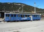 Goldenpass / MOB - Triebwagen BDe 4/4 3005 abgestellt im Bahnhofsareal von Zweisimmen am 09.03.2014