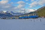 JAHRESRUECKBLICK 2014
von Walter Ruetsch
JANUAR
MOB: ABDe 8/8 4001  SCWEIZ  mit 7 Wagen als Sonderzug bei Blankenburg am 2. Januar 2014.