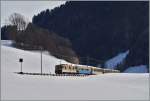 Von Zweisimmen nach Montreux unterwegs ist dieser MOB Golden Pass Classic 2217 kurz nach Rossinière.
26. Jan. 2016