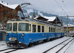 MOB: Rückfahrt Jugendskilager
Nach getaner Arbeit wartete der ABDe 8/8 4003  Bern  in Zweisimmen auf den nächsten Einsatz.
Foto: Walter Ruetsch 