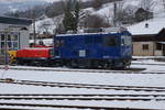 MOB: Am 9. Januar 2017 standen vor der Werkstätte Chernex drei neue Lokomotiven für Fotoaufnahmen bereit.
Gem 2/2 2504 zusammen mit dem neuen Schneepflug X 466.
Foto: Walter Ruetsch