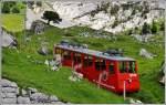 Wagen 23 befindet sich auf Talfahrt auf der Alp Matt. An diesem Bild gefällt mir eigentlich am meisten der prächtige Baum im Hintergrund und so nah an der Waldgrenze. (03.07.2014)