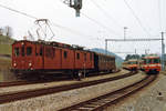 RBS/SZB Regionalverkehr Bern-Solothurn: Sonderzug mit dem Gem 4/4 122 in Deisswil im April 1984.
Foto: Walter Ruetsch