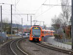 RBS - Schnellzug nach Solothurn mit den RABe 4/12 30 und RABe 4/12 22 bei der durchfahrt in Schönbühl am 25.03.2018